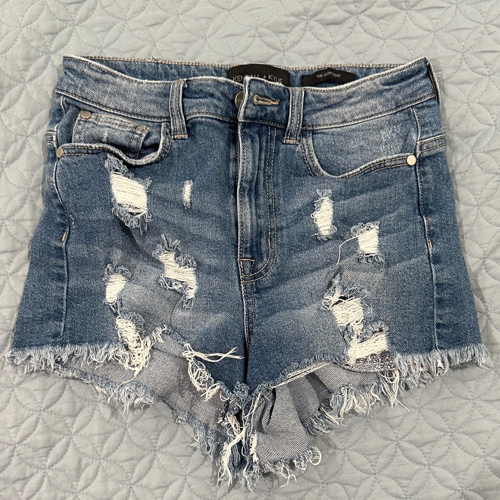 KENDALL+KYLIE Denim Distressed Women Shorts